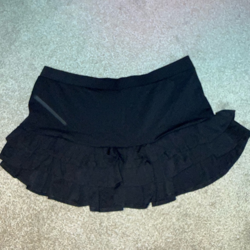 Fashion Nova Black Ruffled Mini Skort